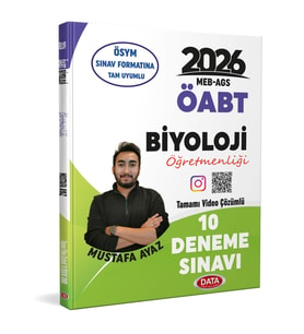 2026 MEB AGS ÖABT Biyoloji Öğretmenliği Tamamı Video Çözümlü 10 Deneme Sınavı Data Yayınları