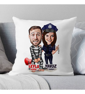 Kişiye Özel Biz Bize Mahkumuz Karikatürlü Yastık