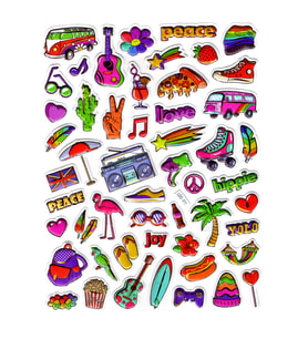 Sticker Kabartmalı Stiker Defter Planlayıcı Etiket (Ldd011)-24x19cm - Hippie Tatil