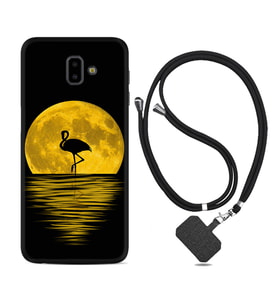 Samsung J6 Plus J7 Prime J7 Pro M20 Kılıf Boyun Askılı Silikon Ay ve Flamingo 1775