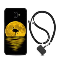 Samsung J6 Plus J7 Prime J7 Pro M20 Kılıf Boyun Askılı Silikon Ay ve Flamingo 1775