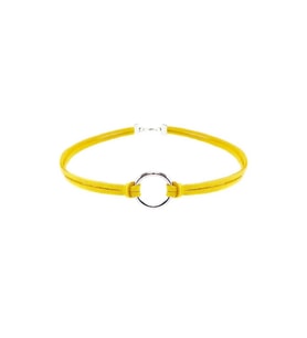 Sarı Renk Kadın Süet Round Choker