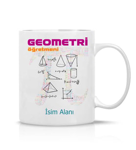 Geometrik Öğretmeni Tasarım İsim Yazılı Hediye Çay Kahve Kupa Bardak-Öğretmenler4