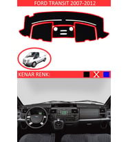 Ford Transit 2007-2012 Için Uygun Torpido Koruma Halısı Siyah Kenar Renk Kırmızı