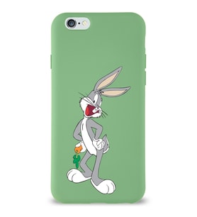 Apple iPhone 6 Plus Uyumlu Lansman Kılıf Bugs Bunny Tasarımlı Altı Kapalı İçi Kadife Kaplı  Kapak (Şeffaf)