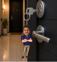 Kişiye Özel Karikatür Anahtarlık – Fotoğraflı Şık Erkek Hediyesi Kişiye Özel Erkek Anahtarlık