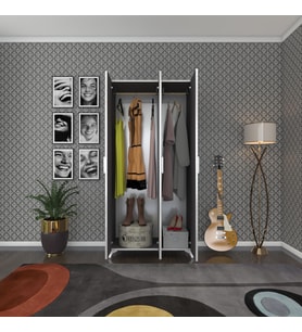 Kenzlife gardırop 3 kapaklı kapılı menekşe 168*80*42 gri ayaklı gardolap dolap (Karışık)
