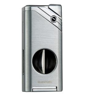 Quantoro Tek Torch Pürmüz V-Cut Gümüş Metal Puro Çakmağı - TRZ1122
