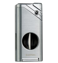 Quantoro Tek Torch Pürmüz V-Cut Gümüş Metal Puro Çakmağı - TRZ1122