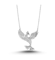 14 K White Gold Kaplama 925 Ayar Gümüş Anka Kuşu Kolye