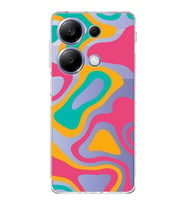 PrintiFy Xiaomi Redmi Note 13 Uyumlu Kamera Korumalı Renkli Desen Tasarımlı Şeffaf Kılıf