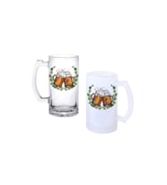 Ghostbastır Design Şerefe Kulplu Bira Bardağı Buzlu veya Şeffaf Seçenekli 0222