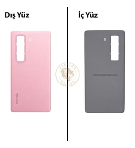 Infinix Hot 50 Pro Plus Pembe Uyumlu Arka Kapak Arka Cam Batarya Pil Kapağı Lazer Kesim Back Cover