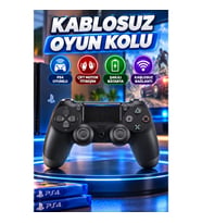 PS4 Uyumlu Kablosuz Oyun Kolu – Çift Motor Titreşim ve Şarjlı Batarya