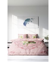 Çift Kişilik ( Lastikli Çarşaflı ) %100 Pamuk Saten Nevresim Takımı Damask Rose
