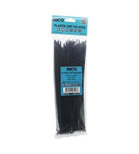100PCS SİYAH 3.6X250MM PLASTİK CIRT KELEPÇE (5680)