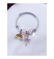 Gökkuşağı Charmlı Çelik Pandora Model Bileklik