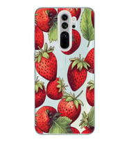 Redmi Note 8 Pro Uyumlu Çilek Desenli Şeffaf Telefon Kılıfı