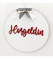 Lora Davet Ahşap Kapı Süsü Hoşgeldiniz (1 Adet) Beyaz - 54262