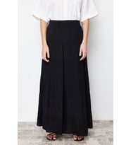 Moda Tesettür Regular Düz Desen Günlük Maxi Boy Basic Astarlı Dokuma Etek