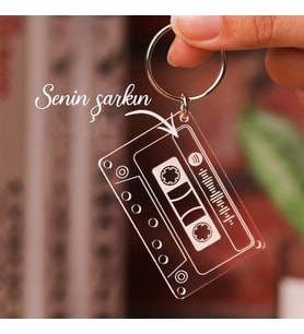Kişiye Özel Hediye Spotify Barkodlu Anahtarlık