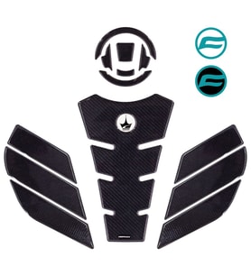 Grippatch - CF 250 SR 2023 ile Uyumlu Kaydırmaz 14 Parça 6D Karbon Tank Pad Seti GC15