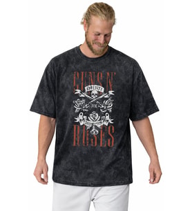 Tasarım Guns N' Roses Rock Metal Müzik Grubu Baskılı Unisex Oversize Vintage Yıkamalı Tişört