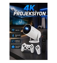 Taşınabilir 4K Projeksiyon Cihazı Wi-Fi 6 Kablosuz Yansıtma ve Bluetooth 5.0