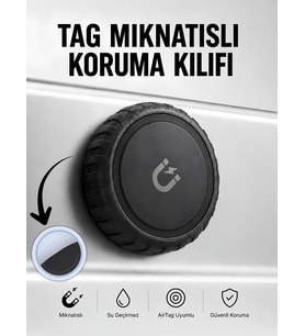 Gözcü Mobil Airtag Manyetik Koruma Kılıfı Su Geçirmez Mıknatıslı Darbeye Dayanıklı Airtag Takip Cihazı Kılıfı Uyumlu Motosiklet Araç Eşya Yapıştırılabilir Tutucu Aksesuar