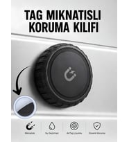 Gözcü Mobil Airtag Manyetik Koruma Kılıfı Su Geçirmez Mıknatıslı Darbeye Dayanıklı Airtag Takip Cihazı Kılıfı Uyumlu Motosiklet Araç Eşya Yapıştırılabilir Tutucu Aksesuar