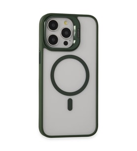 Joko Apple İphone 15 Pro Max Kılıf Roblox Lens Magsafe Standlı Kapak - Koyu Yeşil