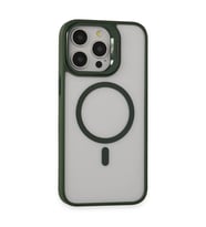 Joko Apple İphone 15 Pro Max Kılıf Roblox Lens Magsafe Standlı Kapak - Koyu Yeşil