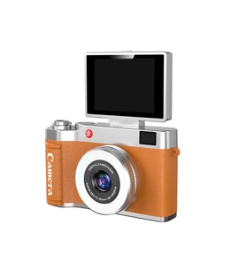 Retro Dijital Fotoğraf Makinesi 2K Video 40MP 2,4 İnç Flip Ekranlı LED Işıklı Selfie Vlog Kamerası
