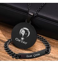Kişiye Özel İsimli Çelik Kolye Çelik Bileklik Çelik Set