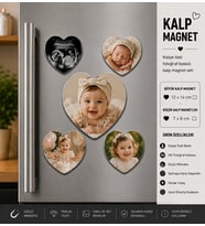 Kalp Fotoğraf Magneti Bebeğin Adım Adım Büyüme Anıları Kişiselleştirilebilir Hediye Seti