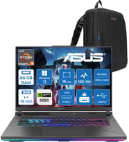 Asus Rog Strix G16 G614PH Amd Ryzen 9 8940HX Aı 80GB GB 1tb+1tb SSD 8GB/RTX5050 Gddr7 115W 16" Wuxga 165Hz 300NİTS  Windows 11 Pro Taşınabilir Bilgisayar WARV057P36+ZETTAÇANTA