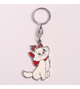 KEDİ TASARIMLI METAL ANAHTARLIK-BEYAZ-ANAH411