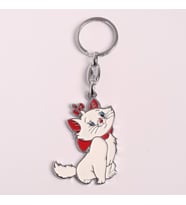 KEDİ TASARIMLI METAL ANAHTARLIK-BEYAZ-ANAH411