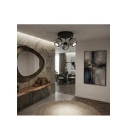 Üçlü Modern Siyah Gövde Parlak Krom Kaplama 3'lü Hareketli Küre Başlıklı Tavan Led Spot Avize GU10 Duy O sram Tasarruflu Led Ampül Günışığı 3000 k ve Renk Seçenenekli