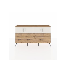 Arges Konsol 4 Raflı 6 Çekmeceli 4 Kapaklı 176x30x99 Çam-Aytaşı/Çam