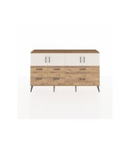 Arges Konsol 4 Raflı 6 Çekmeceli 4 Kapaklı 176x30x99 Çam-Aytaşı/Çam