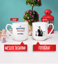 Sosyal Bilgiler Öğretmeni Kupa Bardak Oval Fotoğraflı