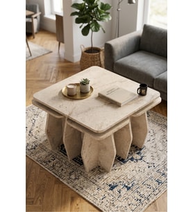 Orta Sehpa Ve Zigon Sehpa 5'li Set Modern Çok Amaçlı Salon Oturma Odası