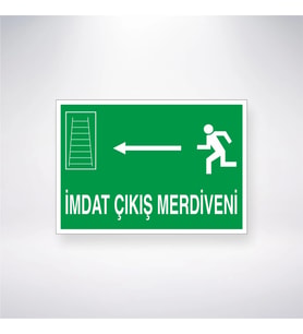 İmdat Çıkış Merdiveni <-- 21x28 Arkası Yapışkanlı Levha