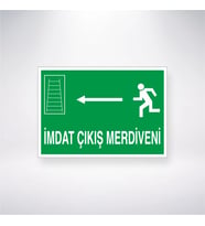 İmdat Çıkış Merdiveni <-- 21x28 Arkası Yapışkanlı Levha