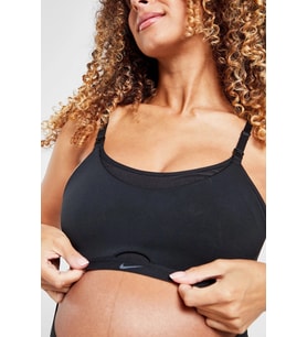 Nike Alate Light Support Lightly Lined Nursing Sports Bra Maternity Hamile Emzirme Spor Sütyeni Siyah