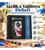 DreamArt Galery Akrilik ve Yağlı Boya Çizim Defteri 20x20 cm 250 gr Derin Dokulu 24 Yaprak