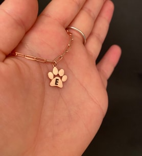 925 ayar gümüş kişiye özel orta boy pati kolye (Rose)