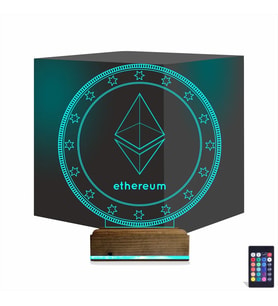 Luvivia Crypto Ethereum Coin 3D Lamba - Masa Gece Lambası