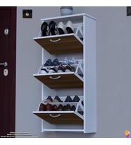 Modilayn WEST Asma Kapı Önü 52x116x26 cm’lik 3 Düşer Kapak 6 Göz Bölmeli Ayakkabılık